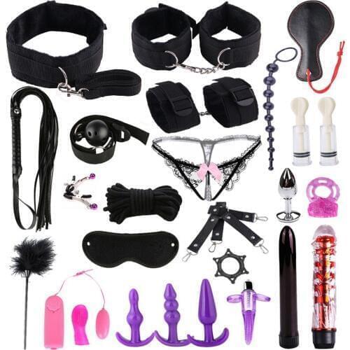 Bdsm Toys of Butt Plug Handcuffs Bondage Rope Sex Vibrator Dildo Anal Bead for Men Women Fetish Whip Spanking Adult Game Product