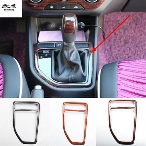 Free Shipping 1pcs/lot ABS Carbon fiber or wooden grain gear panel decoration cover for 2015-2017 Hyundai CRETA IX25