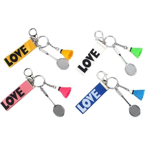 4pcs/set Mini Badminton and Racket Model Pendant Keyring Key Chain Organizer Keychain Novelty Souvenir Gift