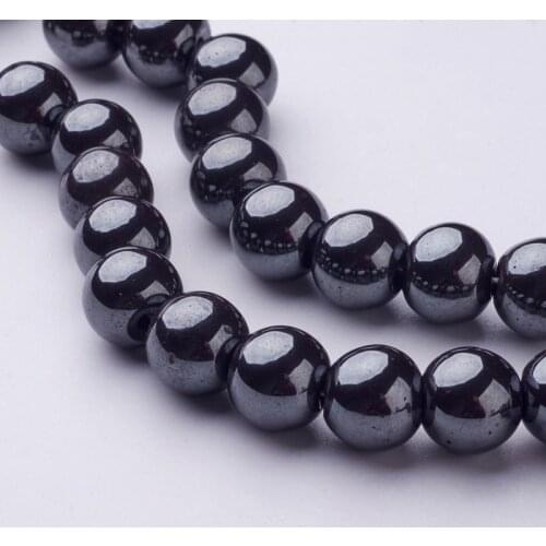 4mm 6mm 8mm 10mm 12mm Non-magnetic Hematite Beads Strands for Jewelry Making Ball Round Loose Stone Bead Black