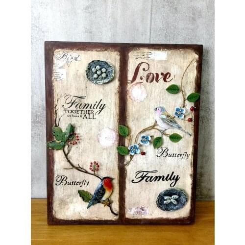 Ironwork Decoration Hanging Painting Mural Ironwork Modeling Family Three-Dimensional Decorative Painting Of Flowers And Birds