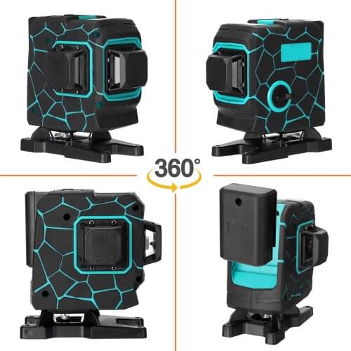 Adjustable 3D 12 Line Laser Level Tool Vertical Horizontal Lines with 3° Self-leveling Function 1.5M 3Height Alloy Extension Bar