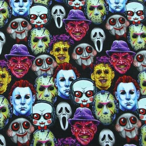 Skull Masks 100% Cotton Fabric for Clothes Patchwork Cloth Digital Printing Fabric DIY Sewing Material Hometextile Backpack