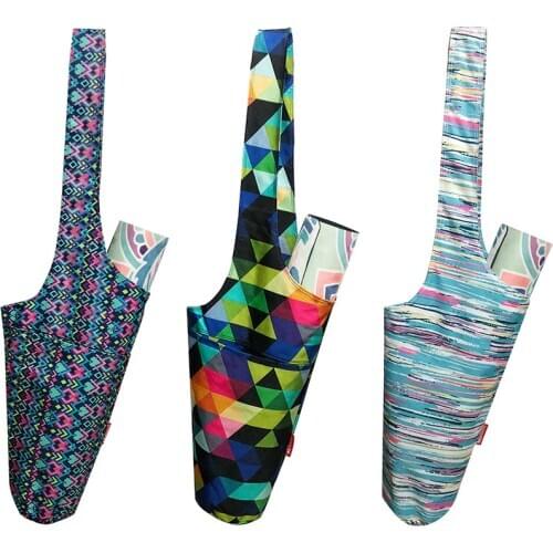 Fashion Yoga Mat Bag Canvas Yoga Bag Large Size Zipper Pocket Fit Most Size Mats Yoga Mat Tote Sling Carrier Fitness Supplies