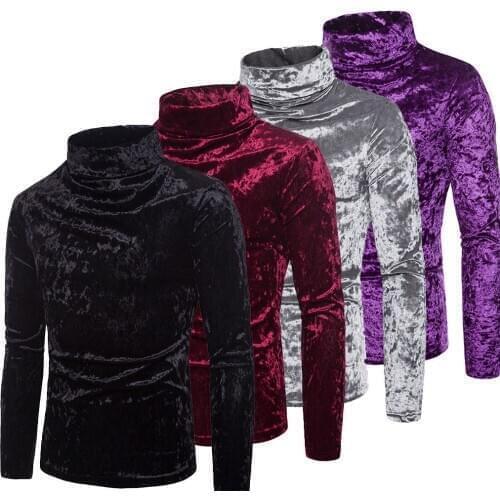 2018 Warm Men Turtleneck Long Sleeve Slim Fit Pullover Knitted Cotton High Quality Formal Party Banquet Jumper Sweater