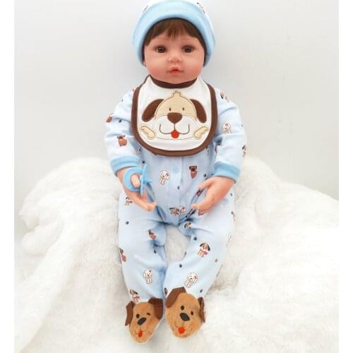 61cm Soft Silicone Reborn Dolls Baby Realistic Cute boy Doll Reborn 24Inch Boneca BeBe Reborn Doll For Girls and boys