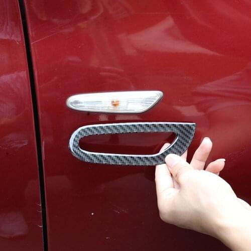 2pcs Real Soft Carbon Fiber Turn Signal Decorative Frame Stickers Trim for BMW 3 Series E90 E92 2005-2012 Models Accessories