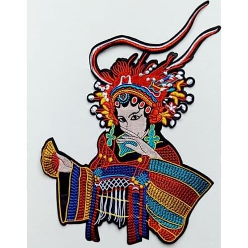 Chinese traditional opera applique patches vintage embroidered badge fabric patch Fashion clothing decoration accessories patch