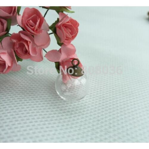 Wholesale SALE Free ship!!100sets/lot 16mm*4mm glass globe & 8mm bronze cap with ring set DIY Glass bottle vial pendant