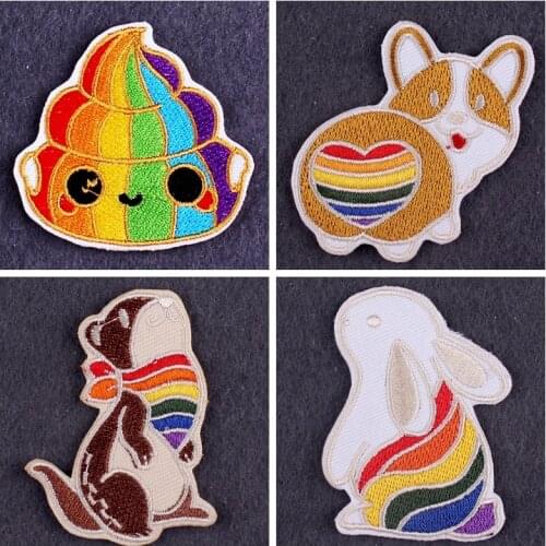 Iron On Patch DIY LGBT Patch Pride Gay Patch Embroidered Patch For Clothing Rainbow Badges Patches On Clothes Stripes Accessory