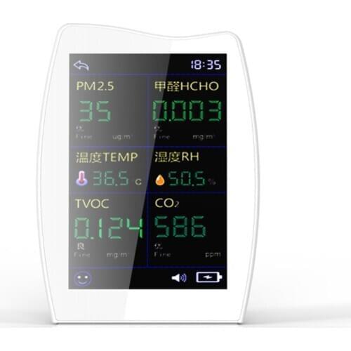 Portable Digital co2 meter Multifunctional Touched Screen HCHO TVOC Tester Air Quality Monitor Temperature and Humidity Meter