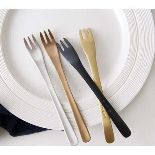 Retro Dinner Fork Three-toothed Fork For Dessert Fruit Salad Cake Reusable Tableware Kitchen Gadget Hot