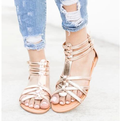 Hot New Flat Sandals Women Plus Size Casual Shoes Summer Chaussures Femme Fashion Leopard Beach Ladies Shoes Plus Size XKD4045