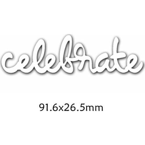 Celebrate Enhlish Words Metal Cutting Dies DIY Scrapbooking Embossing Paper Cards Making Crafts Supplies New 2019 Diecut