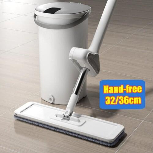 Squeeze Mop with Bucket Sliding Type Wash for Floor Self Cleaning Tools Household Home Help Lazy Kitchen Magic Lightning Offers