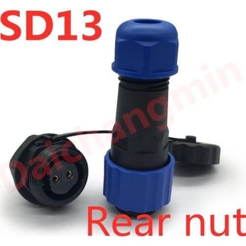 Waterproof connector aviation plug male and female rear nut socket connector SD13-1-2-3-4-5-6-7 core IP68