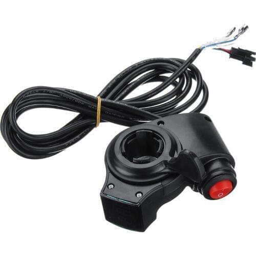 1 1 Set Electric Vehicle Voltage Display Switch Handle Finger Thumb Throttle Scooter with Power LED Display Handlebar Grips for