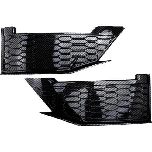 1 Pair Fog Light Lamp Honeycomb Trim Cover Panel Carbon Fiber Style ABS Fit for Honda Civic 10th Gen 2016 2017 2018 2019 2020