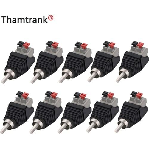 10PCS Video AV Balun RCA Male to AV Screw Terminal Stereo Jack 3.5 mm male 4 pin Terminal Block Plug connector