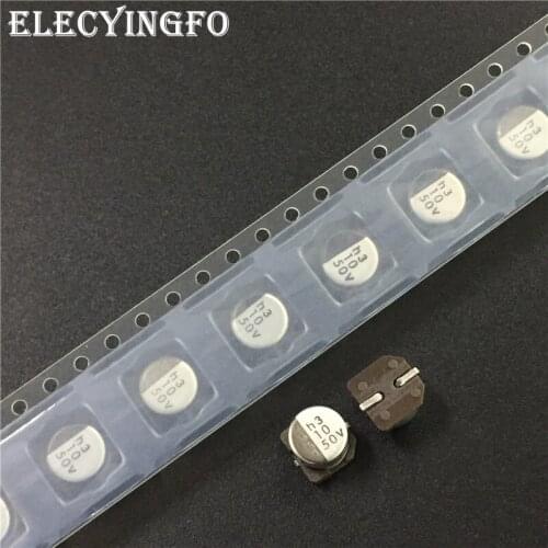 100pcs 10uF 50V NICHICON WX series 6.3x5.5mm 50V10uF Chip type SMD Aluminum Electrolytic Capacitor