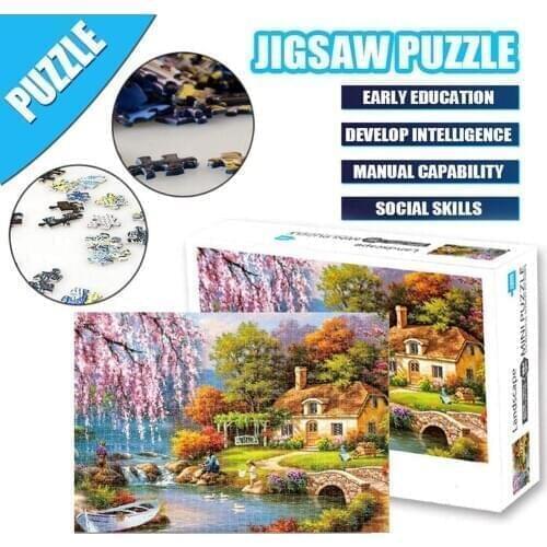 1000Pcs Idyllic Landscape Jigsaw Puzzle Kids Adult Decompression Game Toy Gift Early Learning toys Birthday Kids Gift