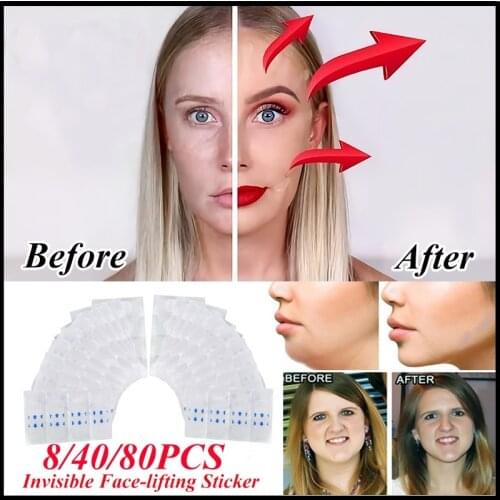 160pcs Invisible Thin Face Sticker Face Facial Line Wrinkle Sagging Skin V-Shape Face Lift Up Fast Chin Breathable Adhesive Tape