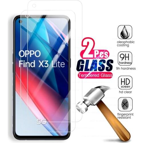 2PCS 100% Original Tempered Glass for OPPO Find X3 Lite X3LIte X 3 Light CPH2145 2021 6.43'' Phone Screen Protectors Cover Film