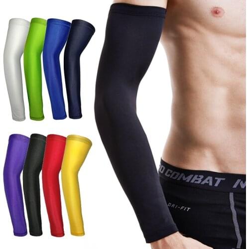 2Pcs Sports Arm Compression Sleeve Basketball Cycling Arm Warmer Summer Running UV Protection Volleyball Sunscreen Bands