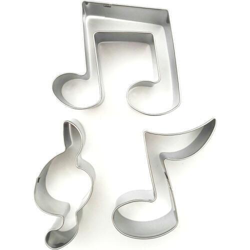 3pcs/set Stainless Steel Music Note Cookie Biscuit Cutters Fondant Cake Baking Mold Pastry Tools