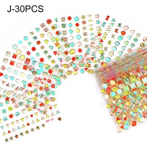 30Pcs/Set Nail Stamping Decals Easy to Stick Back Glue 3D Colorful Butterfly Design Nail Foil Sticker for Manicure