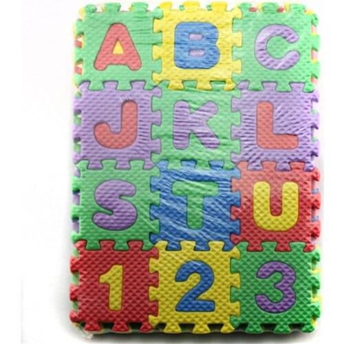 36 Pieces Child Cartoon Letters Numbers Foam Play Puzzle Mat Floor Carpet Rug for Baby Kids Home Decoration