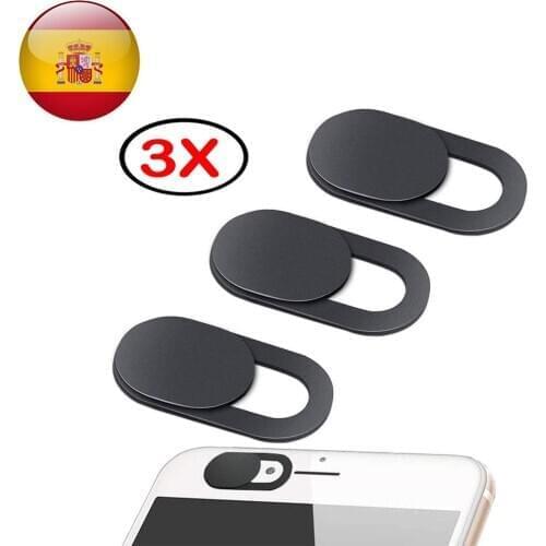 3x Tapa Deslizante WebCam Privacidad Cubierta de Cámara Teléfono Portátil Negra Cover Camera Sticker Slider Laptop Mobile Tablet