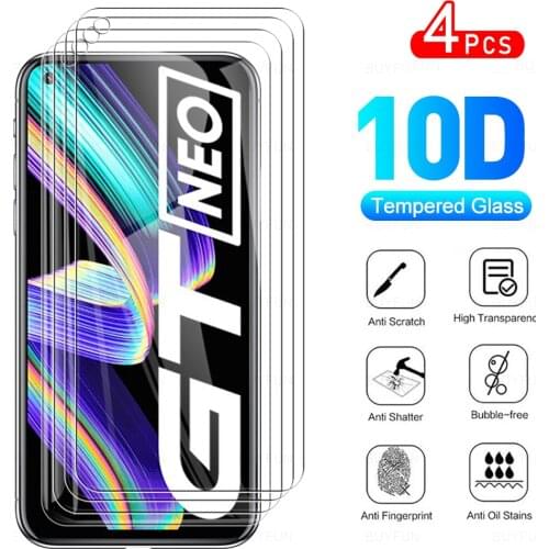 4Pcs Full Cover Protective Glass For OPPO Realme GT Neo Tempered Glas For OPPO RealmeGT GTNeo Realmy RealmI 6.43" Protector Film
