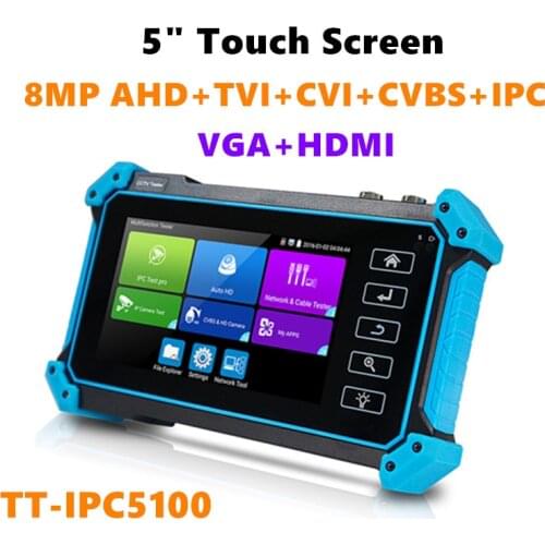 5" 4K CCTV Camera Tester AHD CVBS CVI TVI 8MP IPC Tester WIFI POE PTZ camera Onvif Hikvision Dahua Camera Axis Camera tester
