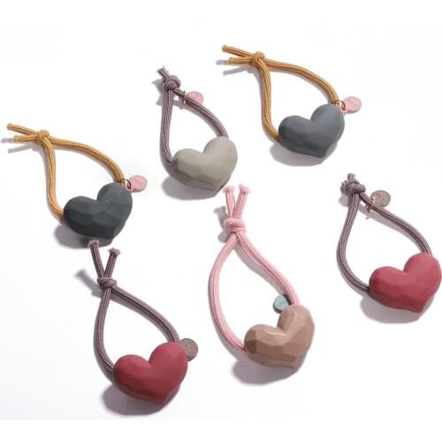 8Pcs/Lot Heart Scrunchies For Women Girls Lovely Sweet Hair Ties Elastic Hair Girl Women Hair Accessorie Set