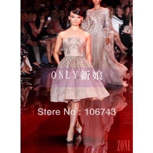 Free shipping plus size kylie jenner Formal short slit style Elegant crystal lace beaded party gown Cocktail Celebrity Dresses