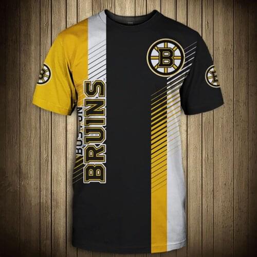 Boston fashion casual men Bruins t-shirt Stripe stitching design letter B printing cool tops