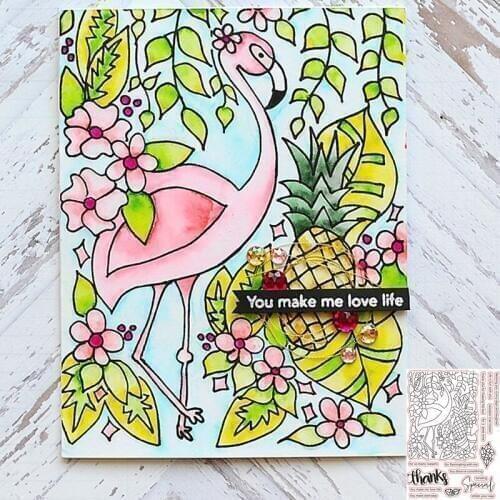 Flamingos in Flowers Clear Stamps for DIY Scrapbooking DIY Craft Making Decoration Transparent Stempels New 2019 Silicone Seal