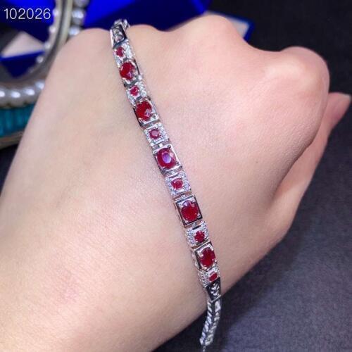 Exquisite natural ruby bracelet for women jewelry real 925 silver platinum plated many gems birthday gift shiny for u good luck