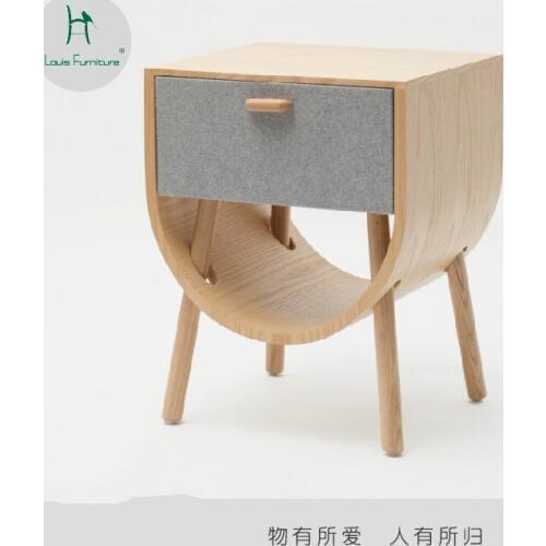 Louis Fashion Nightstands Nordic Bedside Cabinet Solid Wood Simple Modern Bedroom Furniture