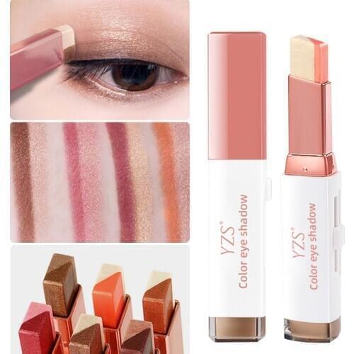 New Double Color Eyeshadow Stick Stereo Gradient Lying Silkworm Shimmer Eye Shadow Pen Waterproof Eyeshadow Eye Makeup Cosmetics