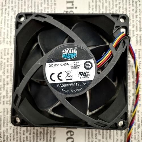 New original FA08025M12LPA 8025 12V 0.45A 4-wire temperature control cooling fan 8 cm
