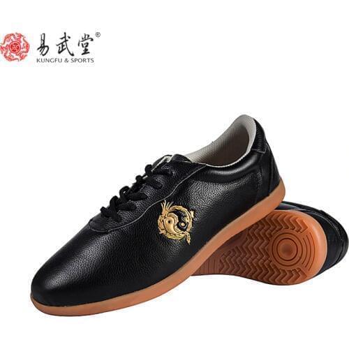 Yiwutang Tai chi shoes Wushu martial arts Chinese kung fu shoes for men and women Soft leather Taiji shoes