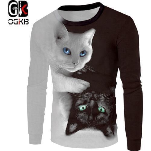 OGKB Autumn Lady New sports Loose Sweatshirts 3D Printed Skulls Funny Big Size Habiliment Madam Winter Pullovers