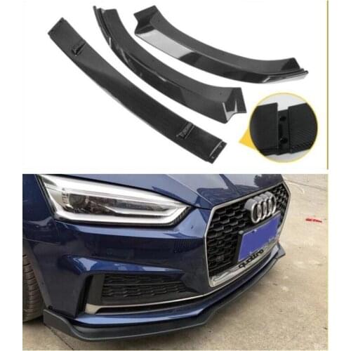 High Quality 3pcs/1set ABS Carbon Fiber Car Front Lip Spoiler Diffuser Bumper Protector Fits For AUDI A5 S5 RS5 2017 2018 2019