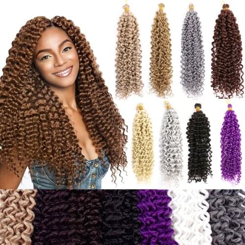 Full Star water Wave Crochet Hair Extensions Bohemian Crochet Braids Synthetic Braiding Hair Pure Blonde 99j white Colors Bulk