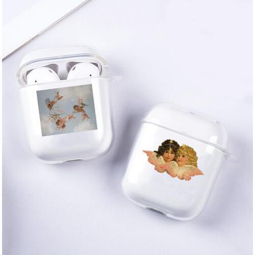 Luxury Cartoon Angel Baby Painting Earphone Case for Airpods 1 2 Soft TPU Case Wireless Bluetooth Earphone Case Accessories
