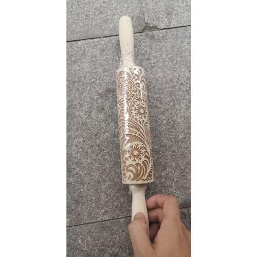 Christmas Moose Cartoon Digital Alphabet Pattern Embossing Rolling Pin Baking Cookie Biscuit Fondant Cake Dough Engraved Roller