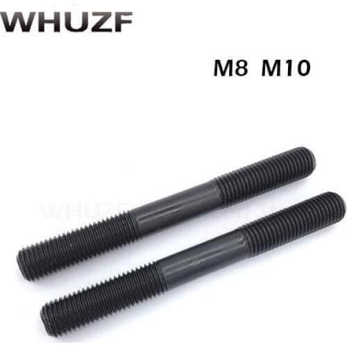 10pcs 8.8 Grade Carbon Steel Metric Standard Stud Bolts Screw Rod Tooth Stick Double Head M8*30/40/50/60--100mm
