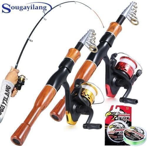 Sougayilang Telescopic Fishing Rod and Reel Combo with Fishing Line for Saltwater Freshwater Fishing Full Kit Fishing Tackle